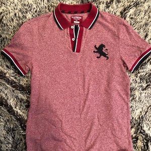 Express Men’s Polo Tshirt in Red with Navy Detail